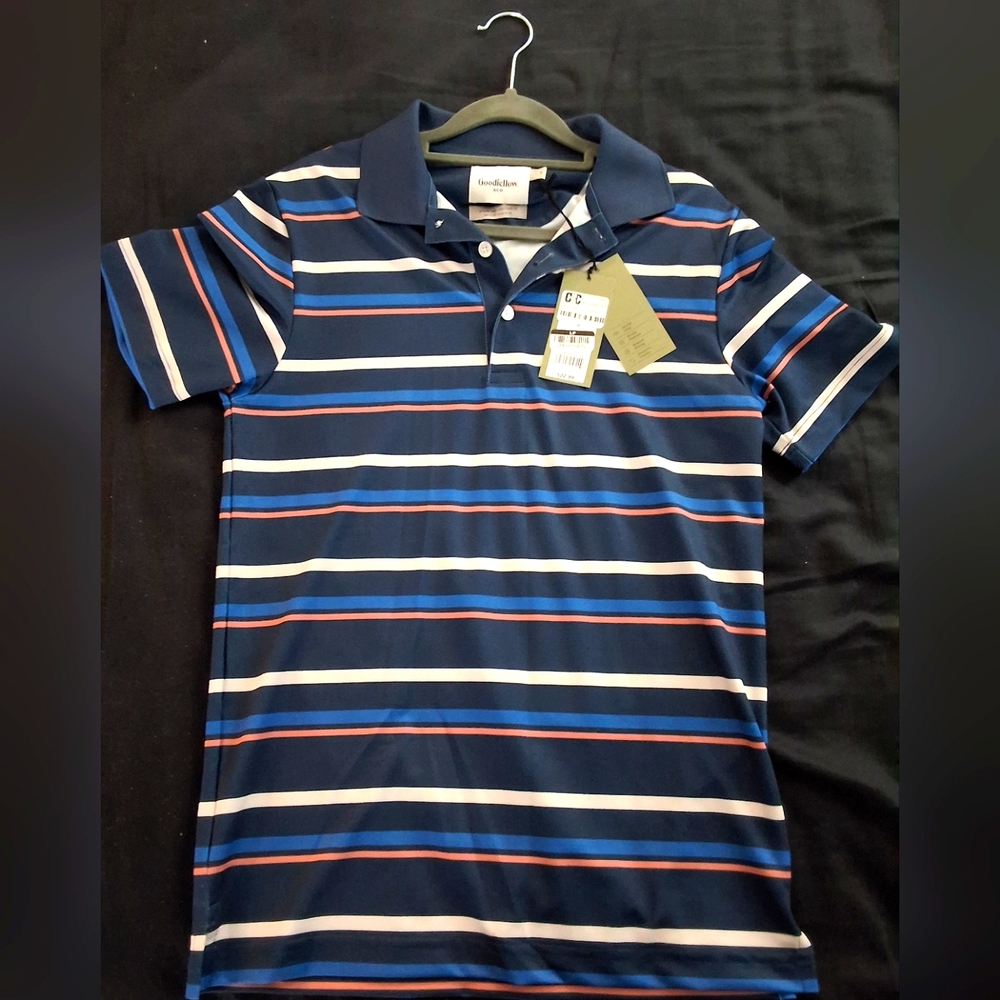 Goodfellow & co mens printed short sleeve performance polo shirt.